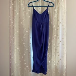 Express blue dress with spaghetti straps